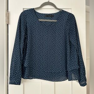 Zara Basic blue patterned blouse size S